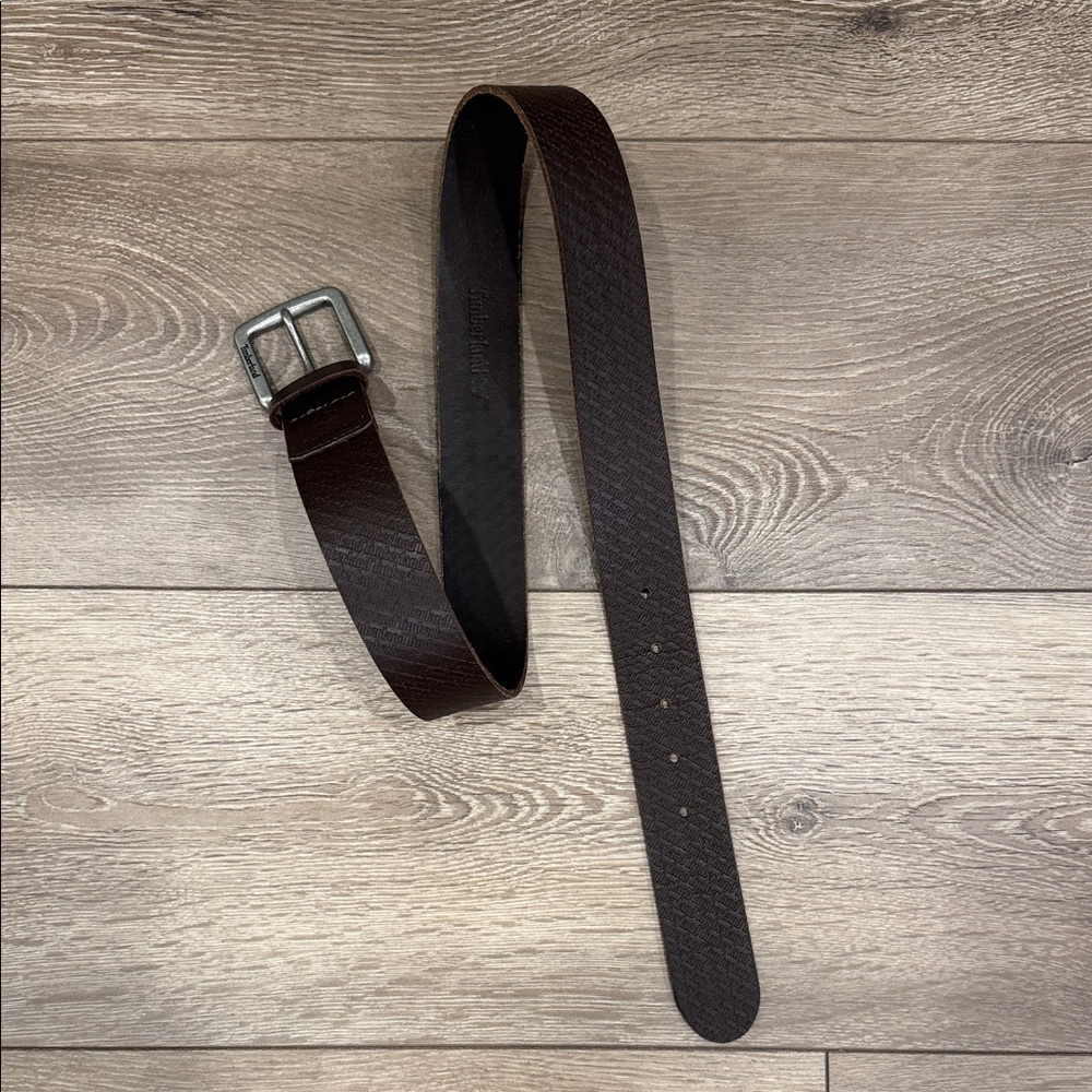 Timberland Men's Brown Leather Belt (Size Small 28-30)